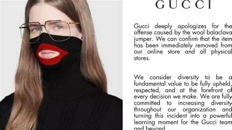 gucci controversial black face sweater